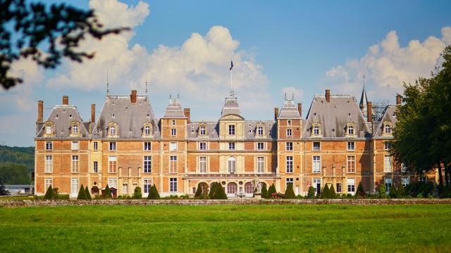 Eu, vue du Château depuis le parc