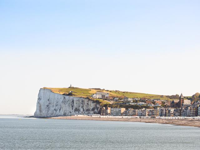 vue de la falaise et de la ville de Mers-les-Bains