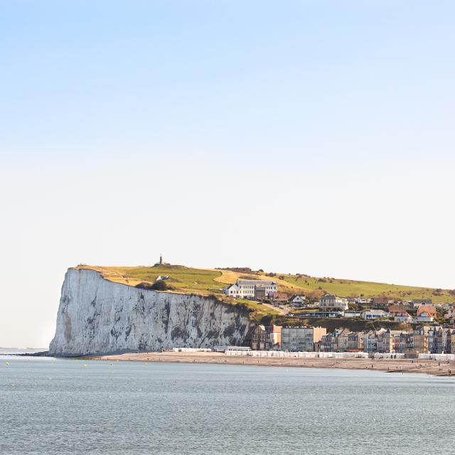 vue de la falaise et de la ville de Mers-les-Bains